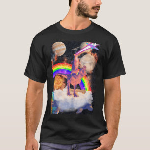 T-shirt Space Cat équitation Trex Turtle Planètes Cosmique