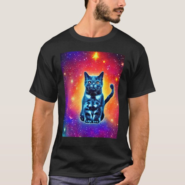 T-shirt Space Cat Kitty Kitten In Cat Style 1 (Devant)