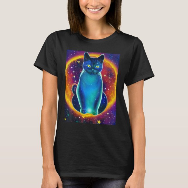 T-shirt Space Cat Kitty Kitten In Cat Style 5 (Devant)
