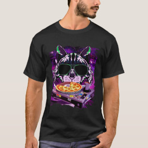 T-shirt Space Cat Remix DJ PIZZA Remix pour galaxie de cha