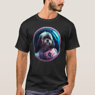 T-shirt Space Lhasa Apso Dog Mom Dad Lhasa Apso