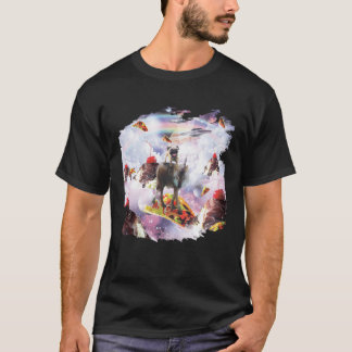 T-shirt Space Pug Riding Wolf Ice Cream & Taco