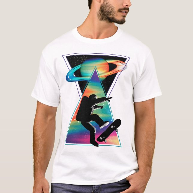 T-shirt Space skateboarding (Devant)
