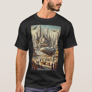 T-shirt Spaceport Sci-Fi Rétro-Futuriste
