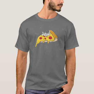 T-shirt Spacesuit Posé sur Pizza Slice, Drôle Restauration