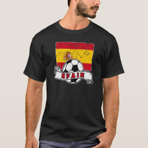T-shirt Spain SOCCER BALL AND FLAG DISTRESSED