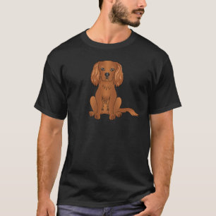 T-shirt Spaniel Cavalier King Charles Ruby assis
