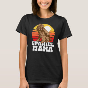 T-shirt Spaniel Mama Cute Retro Cocker 80s Sunset Vintage