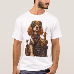 T-shirt Spaniel Steampunk � Inventeur de chien victorien