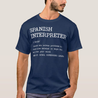 T-shirt Spanish Interpreter Definition Design 70s friends