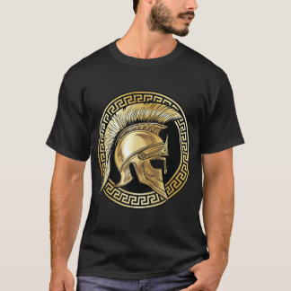 T-shirt Spartan Helmet Gold Gladiator Sparta Greek Gym fun