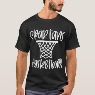 T-shirt Spartans Basketball Équipe Mascotte École Esprit J