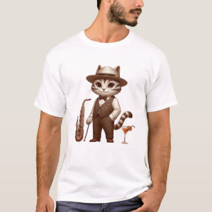 T-shirt Speakeasy Cat - 1920s Jazz Aesthétique Hommage Art