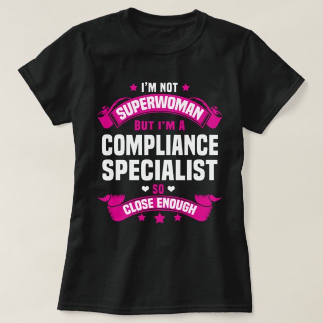 T-shirt Spécialiste de la conformité (Design devant)