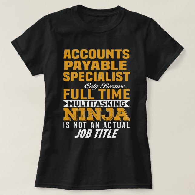 T-shirt Spécialiste des comptes fournisseurs (Design devant)