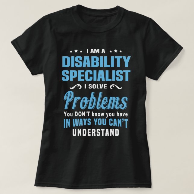 T-shirt Spécialiste des personnes handicapées (Design devant)