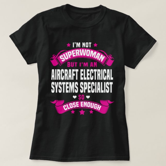 T-shirt Spécialiste des systèmes électriques d'aéronefs (Design devant)