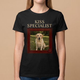 T-shirt Spécialiste du baiser Photo de chien drôle personn