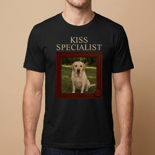 T-shirt Spécialiste du Baiser Photo de Chien Drôle Personn