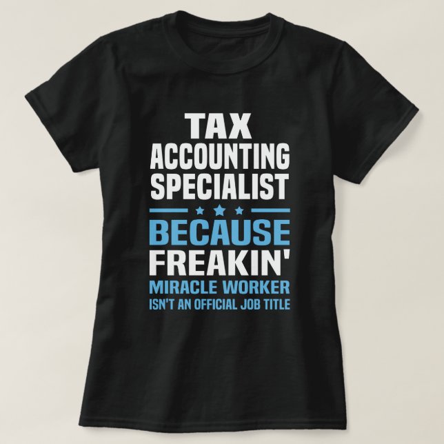 T-shirt Spécialiste en comptabilité fiscale (Design devant)