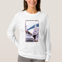 Spectateurs observant l'affiche de skieur