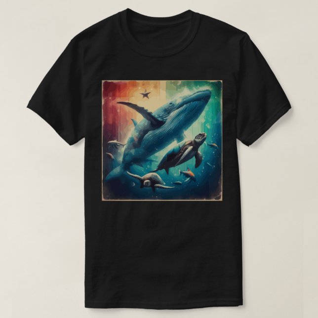 T-shirt Spectre aquatique Sea Life Rétro (Design devant)