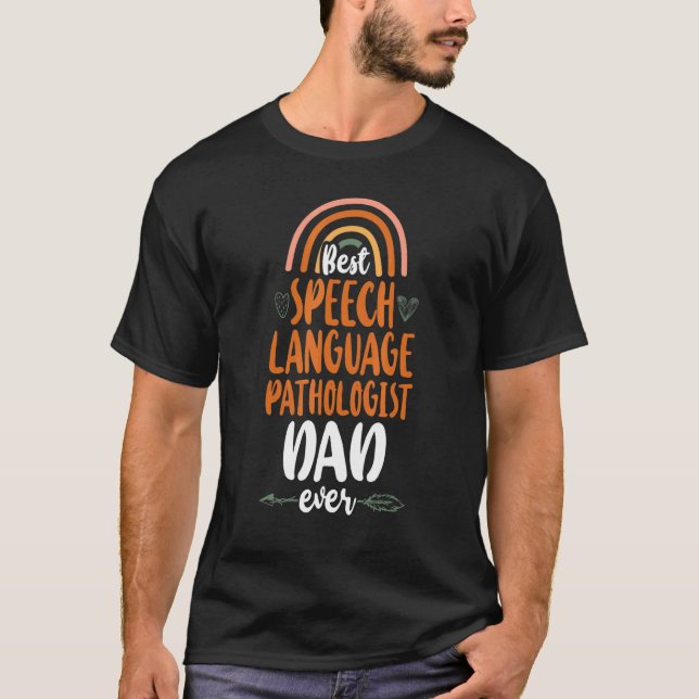 T-shirt Speech Therapist Therapy Assistant SLP Dad Rainbow (Devant)