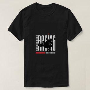 T-shirt Speed Thrill - À damiers Drapeau Motorcycle Course
