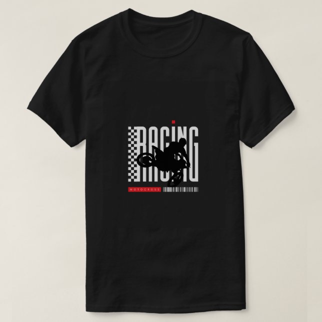 T-shirt Speed Thrill - À damiers Drapeau Motorcycle Course (Design devant)