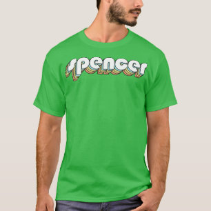 T-shirt Spencer Retro Typographie Arc-en-ciel style défraî