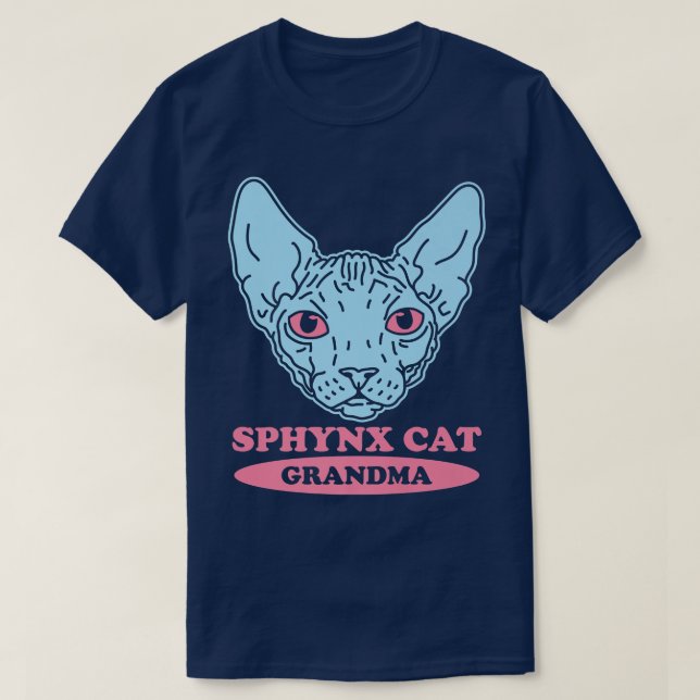 T-shirt Sphyn Chat Grand-mère Chat sans cheveux Propriétai (Design devant)