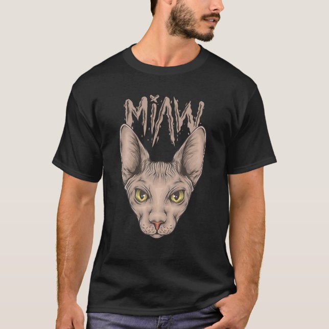 T-shirt Sphynx Cat Miaw (Devant)