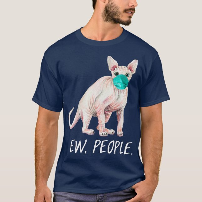 T-shirt SPHYNX Chat Ew Personnes Chat Porter Le Masque Vis (Devant)