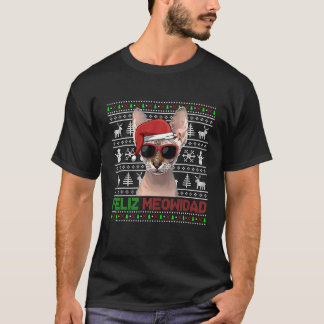 T-shirt Sphynx Chat Feliz Meowidad Noël drôle