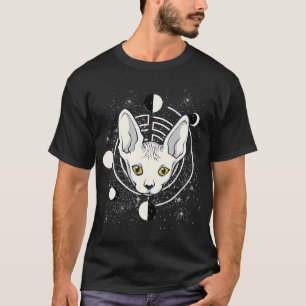 T-shirt Sphynx Chat Moon Phase gothique
