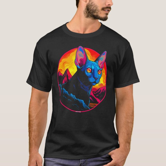 T-shirt Sphynx Hairless Cat Mountain (Devant)