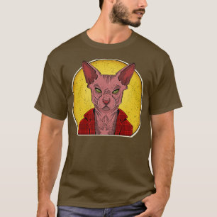 T-shirt Sphynx Hairless Chat Tattoo Vintage Sphinx Cool Sa