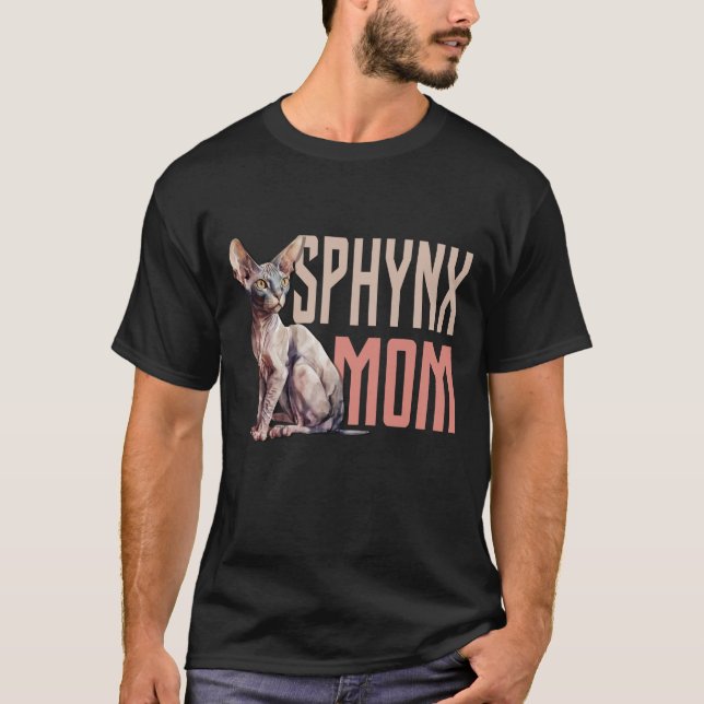T-shirt Sphynx Maman Chat Sphinx Chat sans cheveux Proprié (Devant)