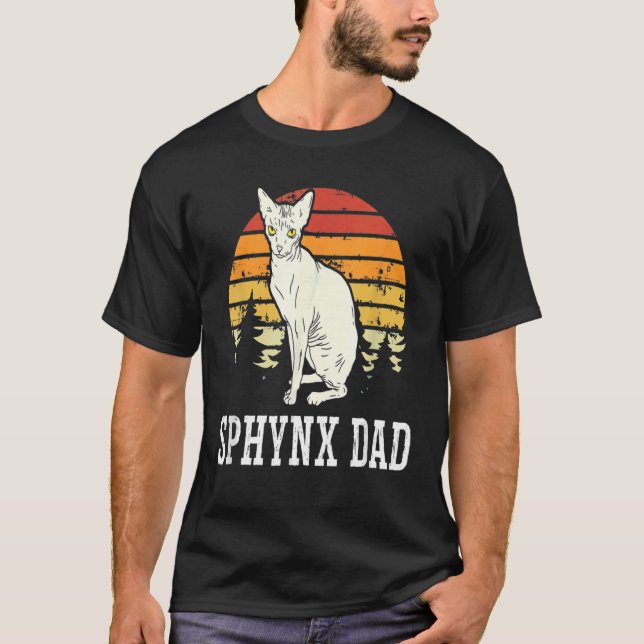 T-shirt Sphynx Papa Feline Chat sans cheveux Kitten (Devant)