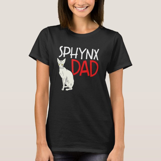 T-shirt Sphynx Papa Feline Chat sans cheveux Kitten Papa P (Devant)