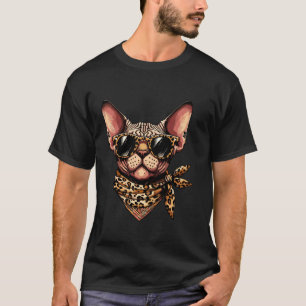 T-shirt Sphynx portant un léopard Écarf animal portant du 