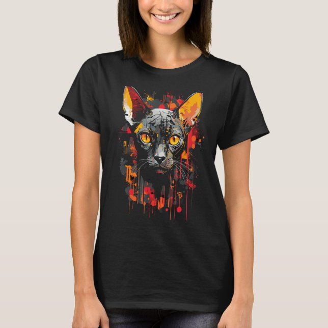 T-shirt Sphynx Propriétaire Amoureux des chats Dark Goth D (Devant)