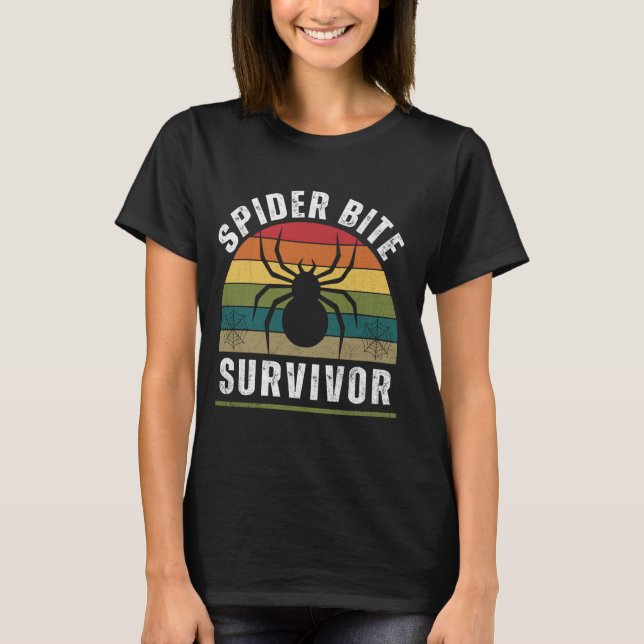 T-shirt Spider Bite Survivor J'ai survécu à un Spider Bite (Devant)