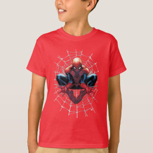 T-shirt Spider-Man Assis Dans Un Web