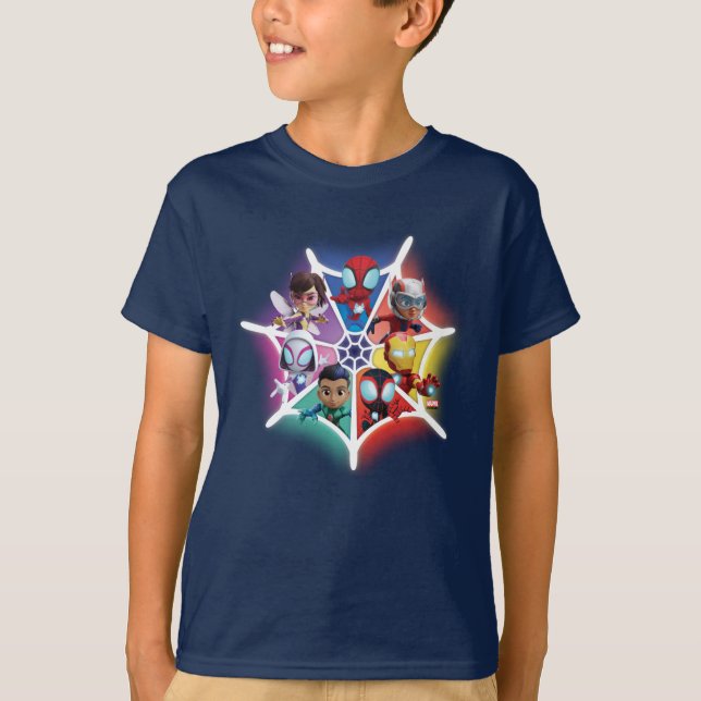 T-shirt Spidey et ses Extraordinaires amis Glowing Web Gra (Devant)