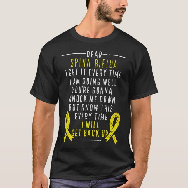 T-shirt Spina Bifida Sensibilisation Je reviendrai Jaune R (Devant)