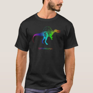 T-shirt Spinosaurus Dinosaur Squelette arc-en-ciel