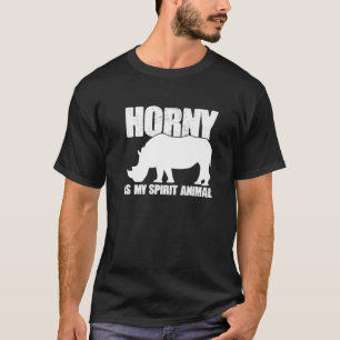 T-shirt Spirit Animal Rhinoceros Funny Battle Rhino Pun Lo