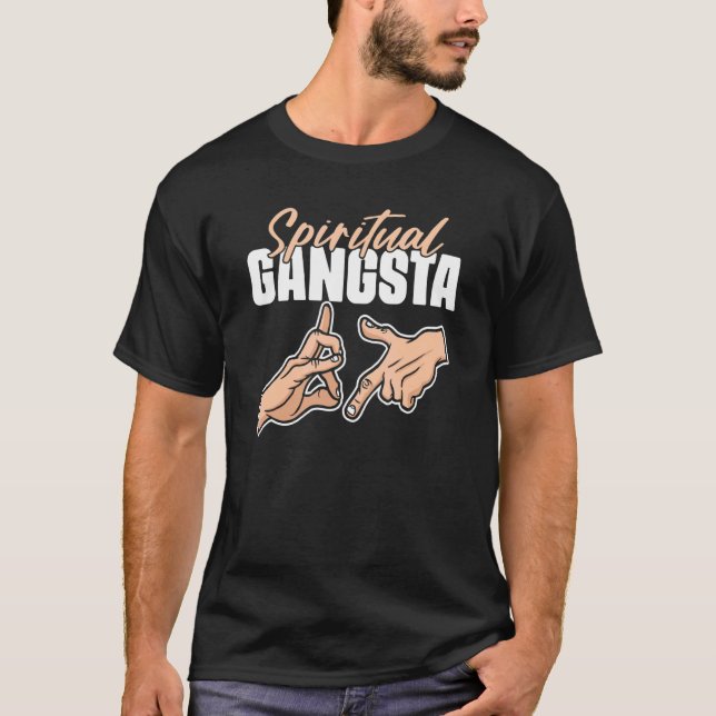 T-shirt Spirituel Gangsta Namaste Yoga Praticien Gangster (Devant)