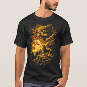 T-shirt Spitz Nain Hurle à la Lune Vintage 90s Drôle